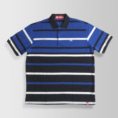 Blue, Black & White Stripes Polo Shirt