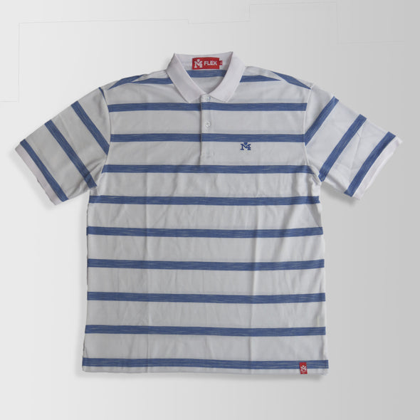 White & Blue Stripes Polo Shirt